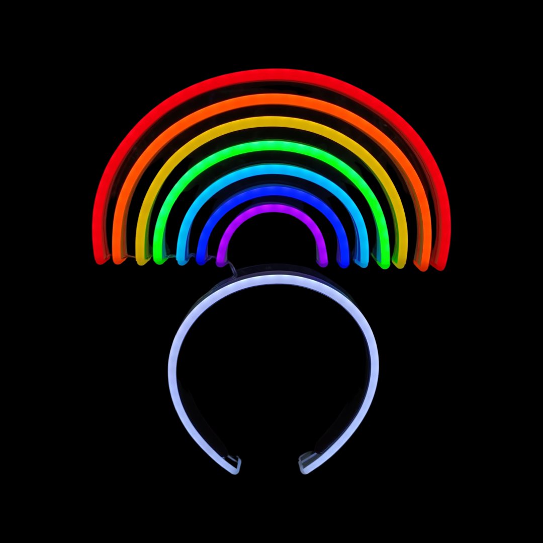 Rainbow neon headband